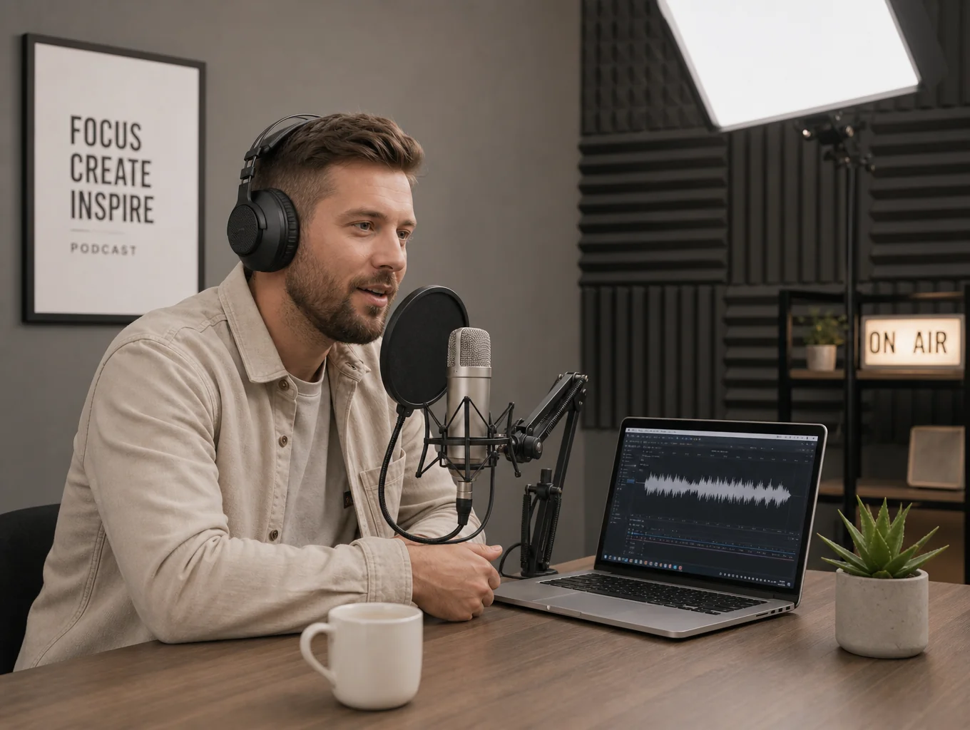 Dr. David Lasner recording the first podcast episode