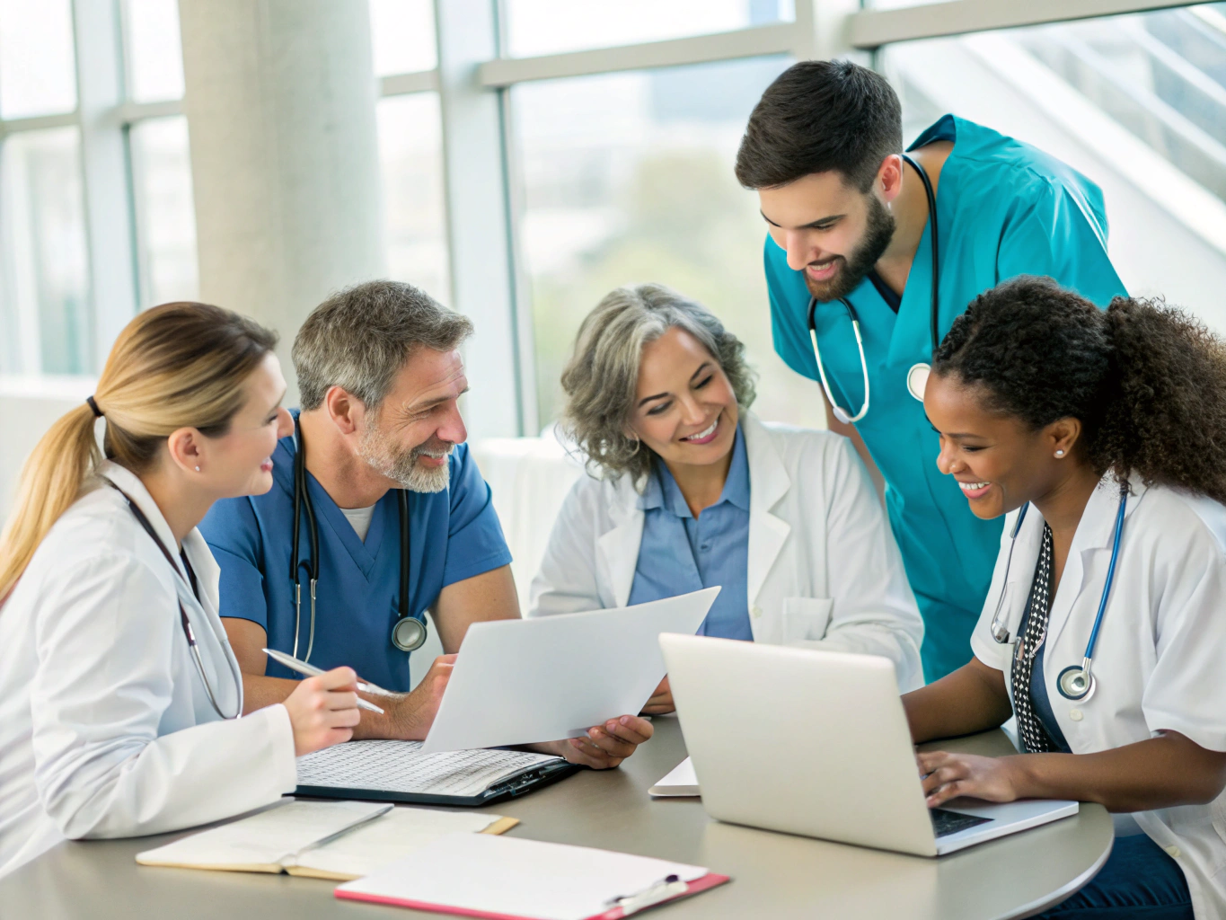 Diverse group of medical experts and guests